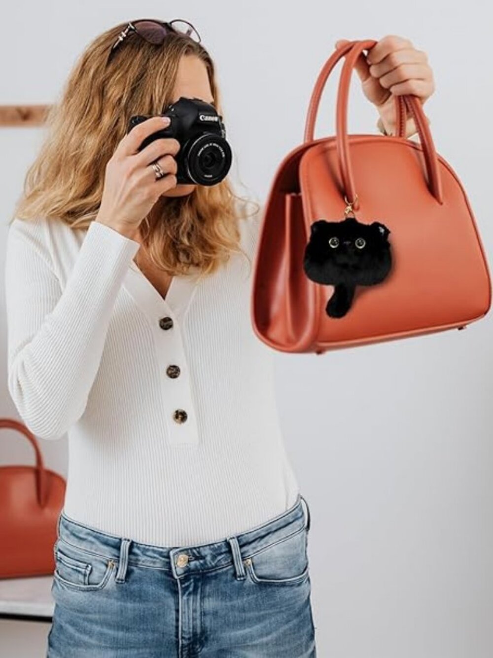 HUIJUFU Kawaii Cat Plush Coin Purse | Cute Kitten Keychain & Bag Charm